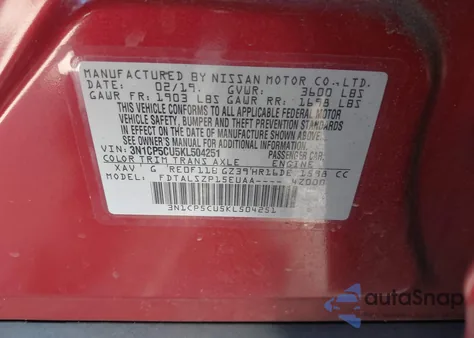 2019 Nissan Kicks Sv from USA, damaged, VIN 3N1CP5CU5KL504251